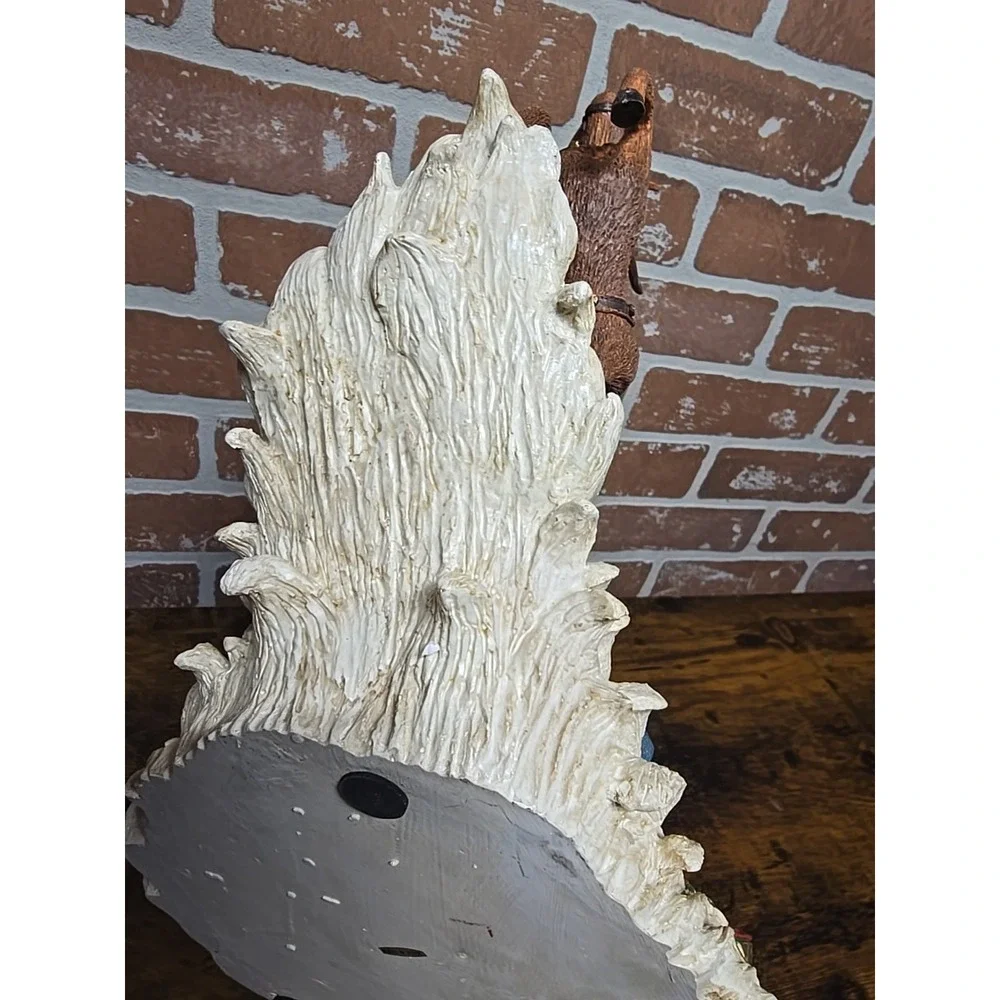Vtg Santa‎ On His Sleigh Reindeer Holiday Style Figurine 12